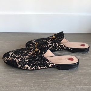 Gucci Black Lace Mules - Size 40